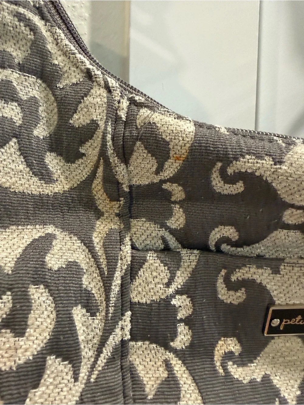 Petunia Pickle Bottom Gray and Cream Diaper Bag